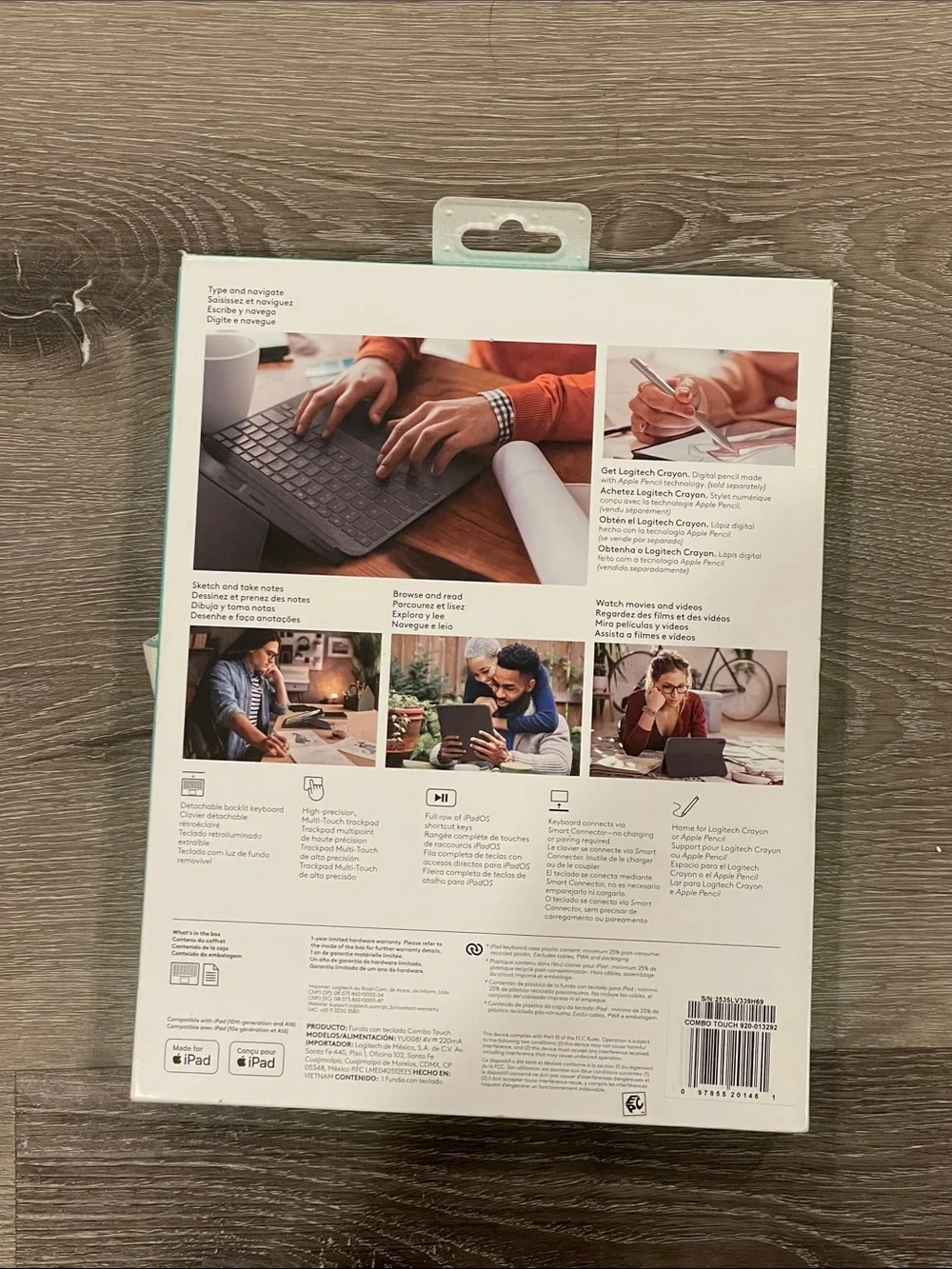 NEW • Logitech Combo Touch Keyboard Case for iPad in Gray and Black